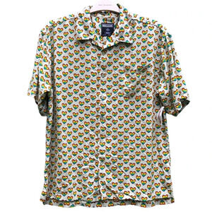 Massive Men Rainbow Heart Print Button Down Shirt Medium NWT